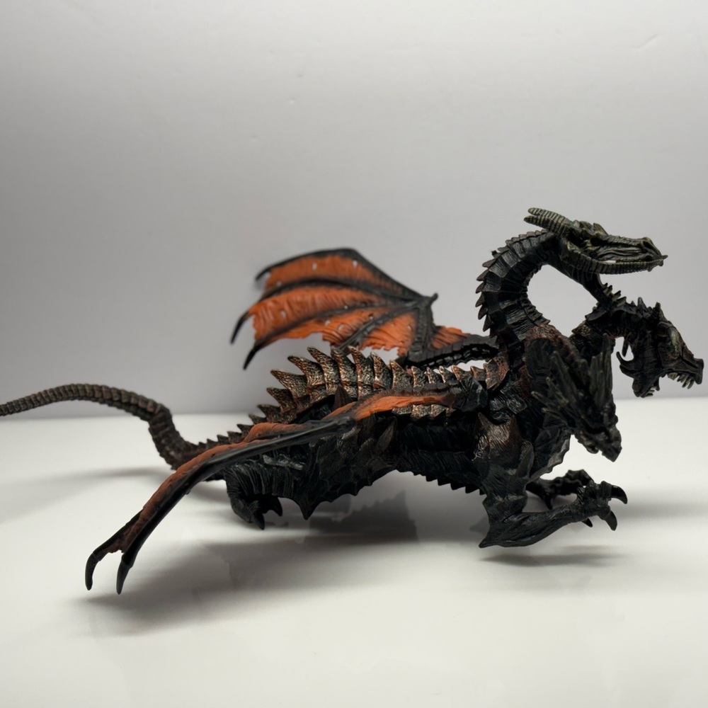 Dual-Headed Dragon Action Figure - Black and Orange